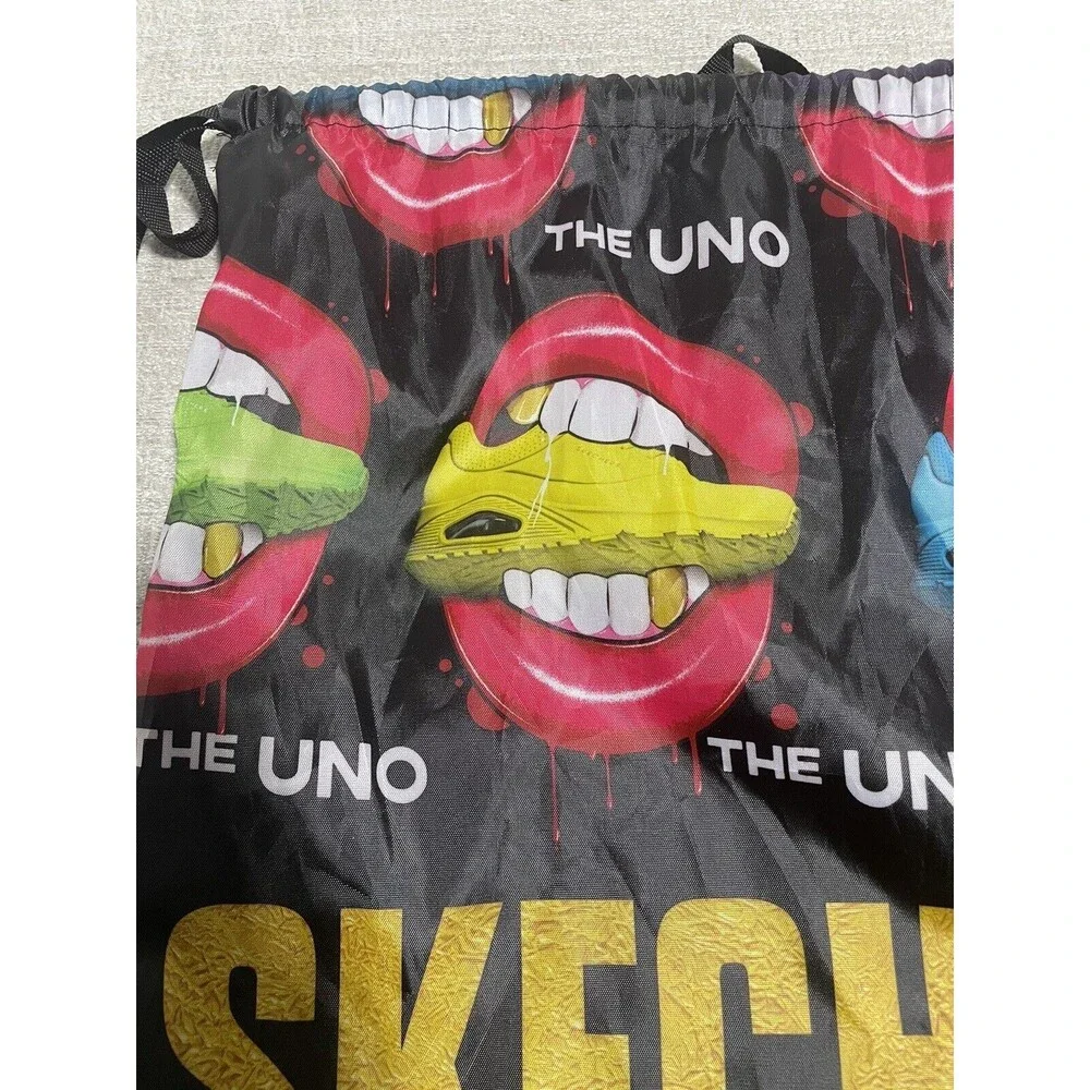 The Uno Sketchers Shoes Drawstring Backpack Bag 20x17 Gym Bag